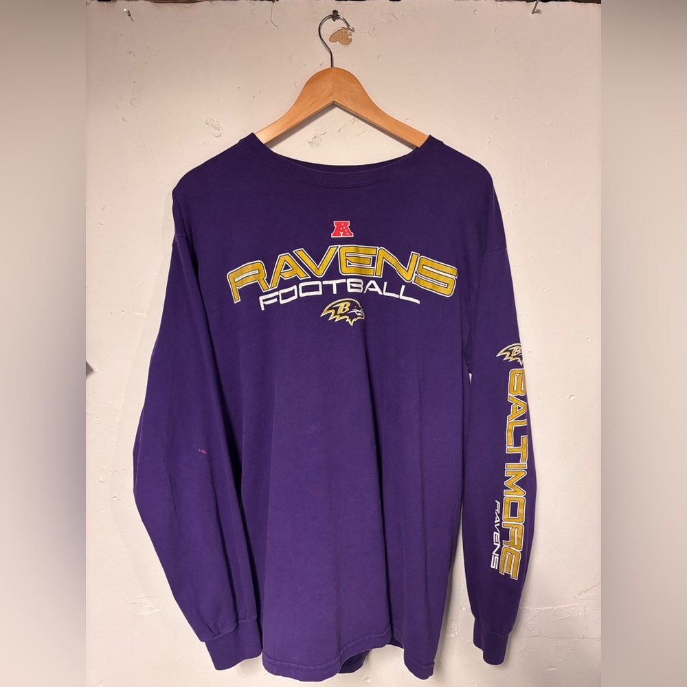 Vintage Balitmore Ravens NFL Men’s Purple Long Sleeve T-Shirt XL